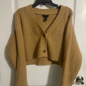 F21 cropped sweater cardigan